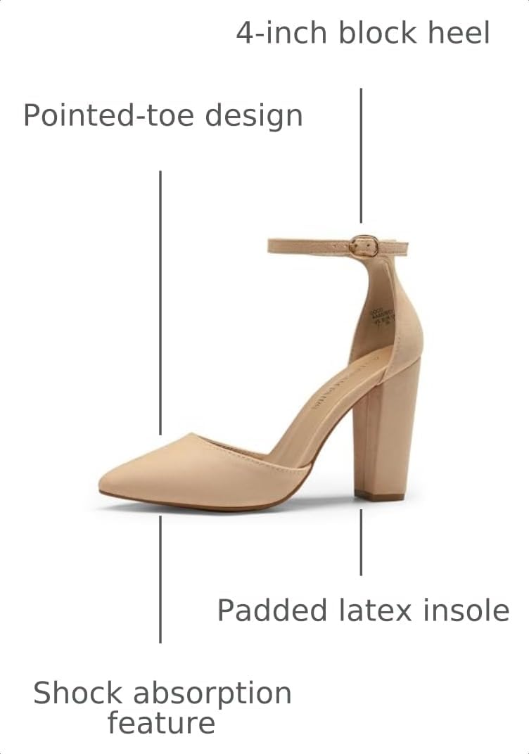DREAM PAIRS Women's Coco High Heels Chunky Pumps