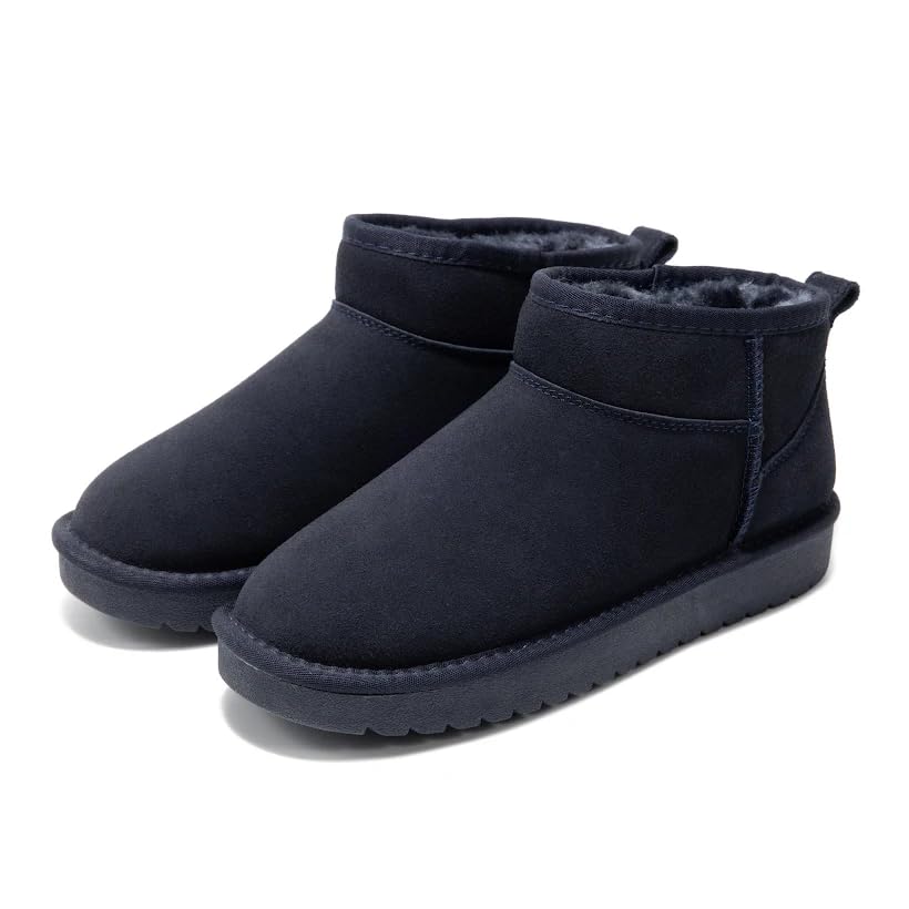 100% Genuine Leather Womens Boots Fur-Lined Booties Ankle Boots for Women
