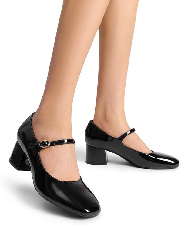 DREAM PAIRS Women's Mary Jane Shoes Low Chunky Heel Pumps