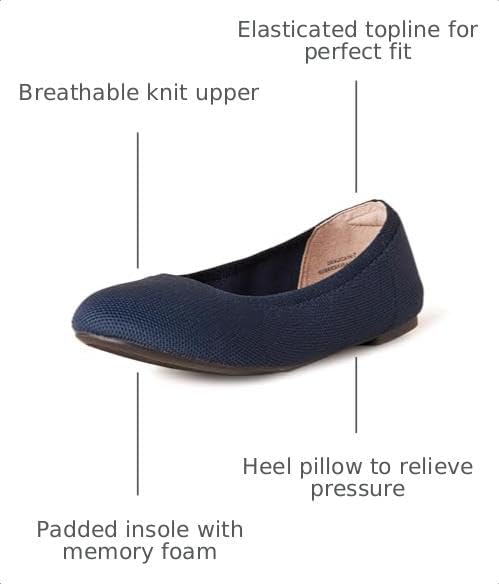 Amazon Essentials Women's Knit Mesh Ballet Flat