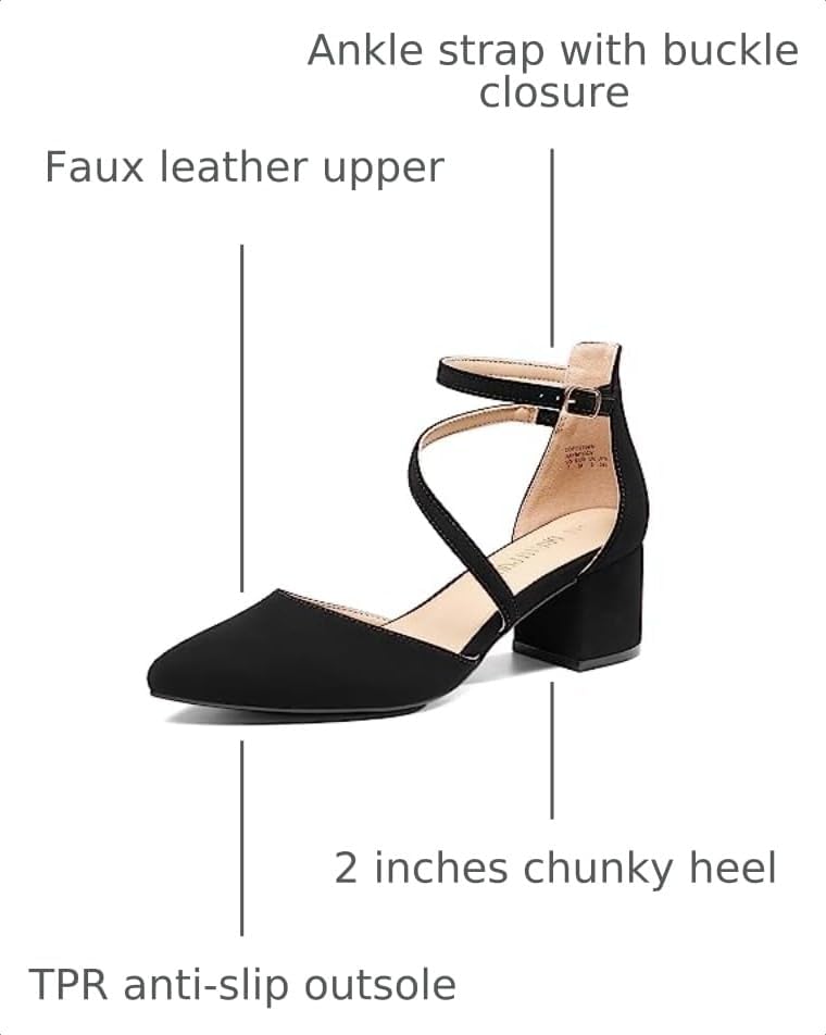 DREAM PAIRS Women's Dress Shoes Block Heels Pumps