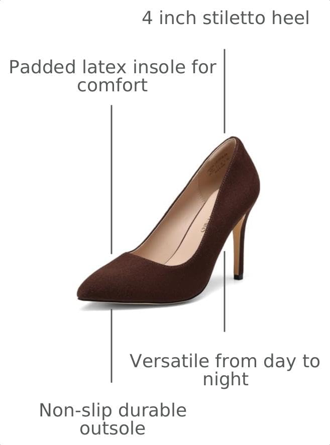 DREAM PAIRS Women's Closed Pointed Toe High Heels