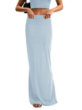 KIFOVEN Women's High Waist Elastic Flare Sexy Bodycon Basic Slim Maxi Skirt