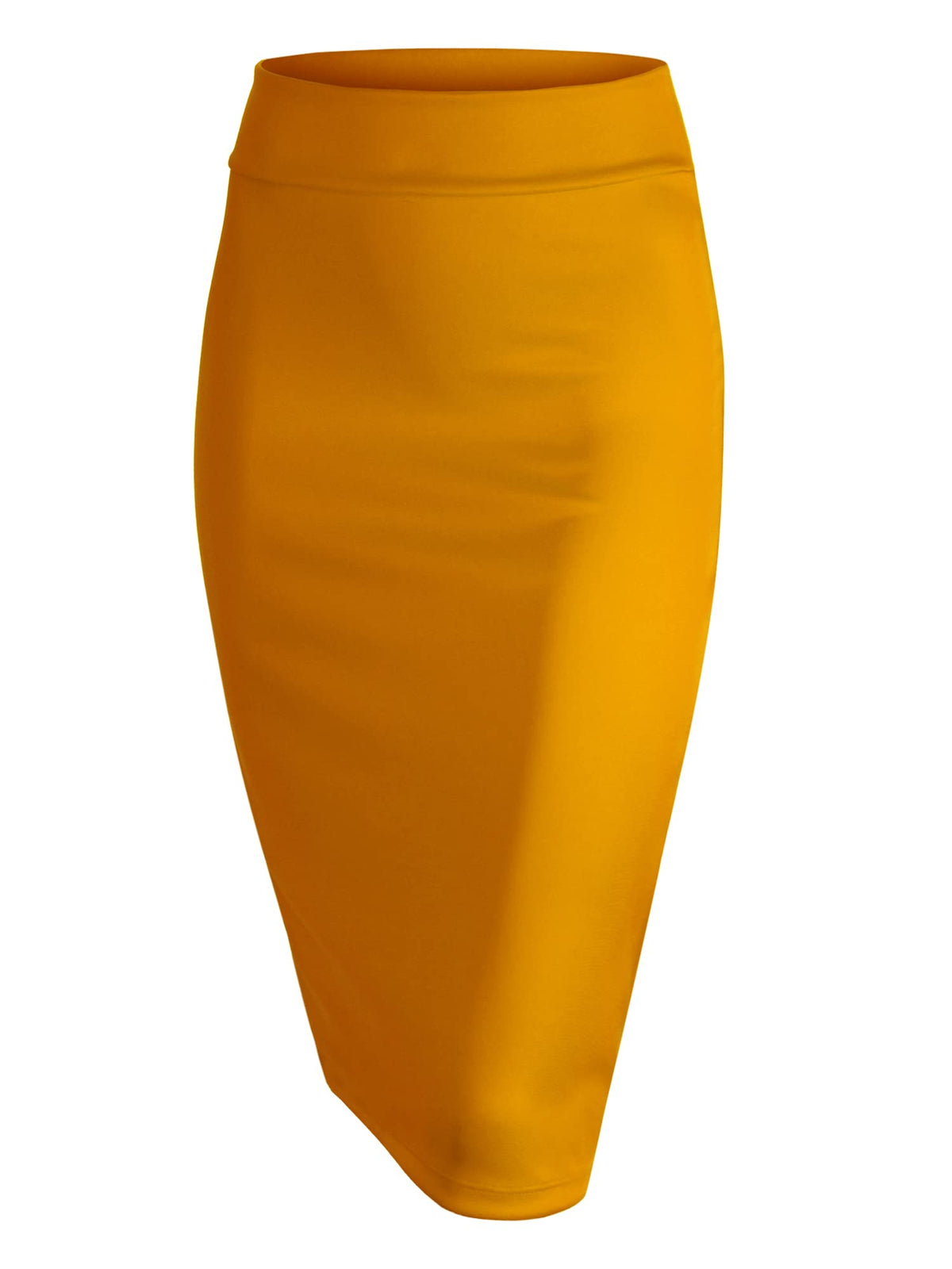 Made By Johnny Women's Premium Scuba Stretch High Waist Pencil Skirt Below Knee for Office Wear