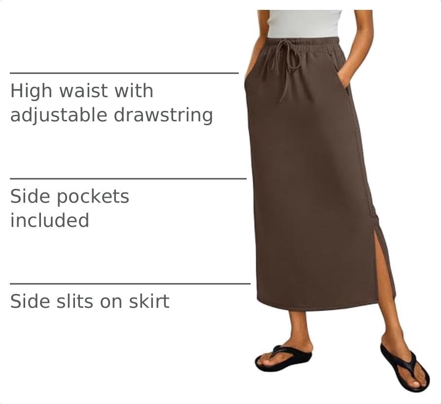 ANRABESS Air Layer Fabric Maxi Skirts for Women