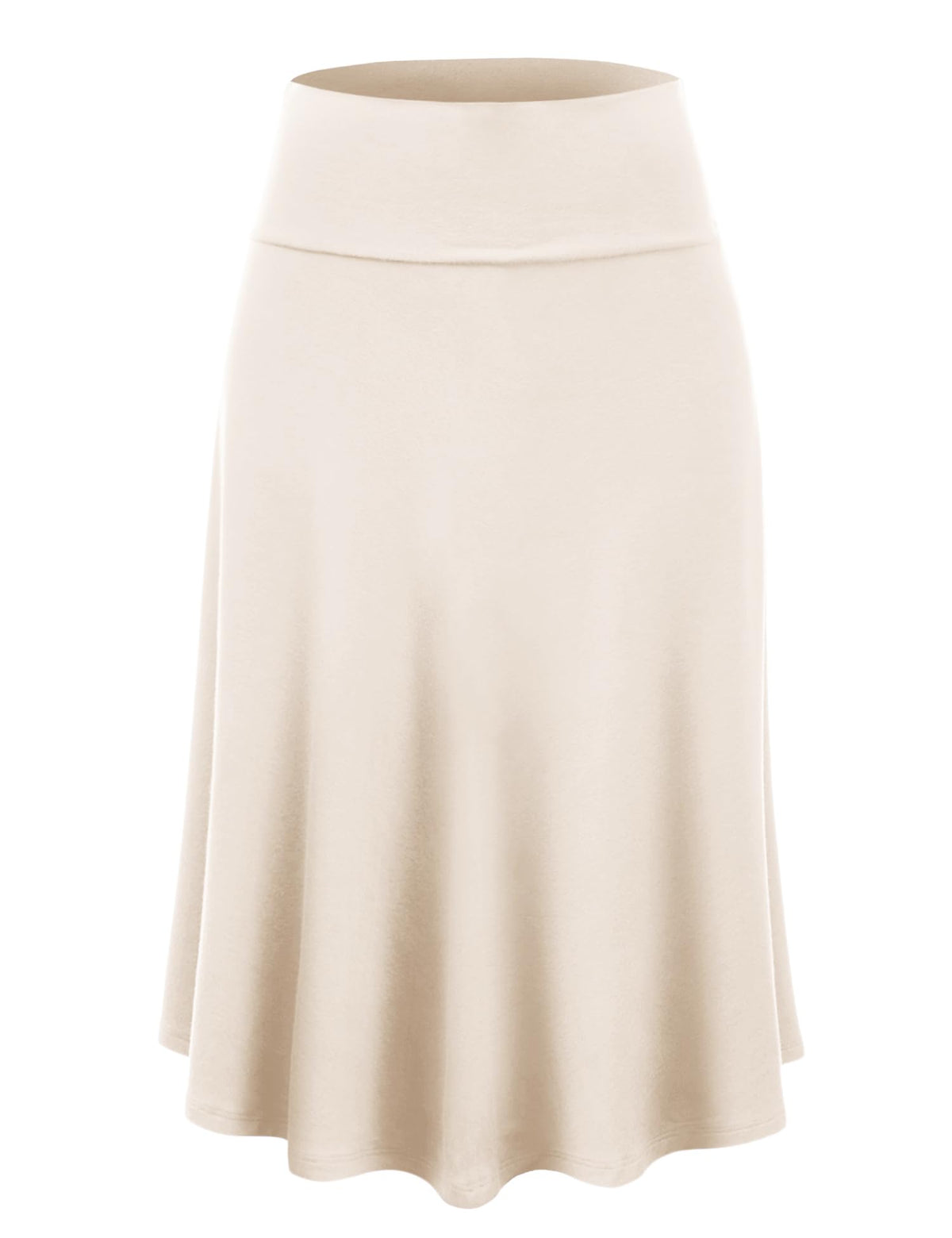 Lock and Love Women's Solid Ombre Lightweight Flare Midi Pull On Closure Skirt S-XXXL Plus Size