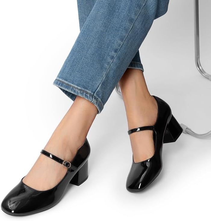 DREAM PAIRS Women's Mary Jane Shoes Low Chunky Heel Pumps