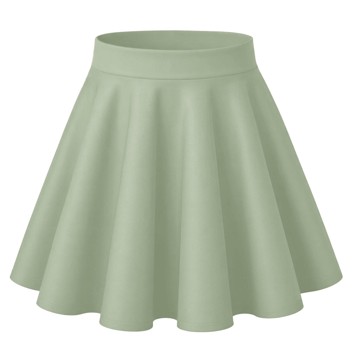 HOTOUCH Women's Skirt Casual Mini Skater Skirt Stretchy High Waist Flared Pleated A Line Basic Versatile Skirt