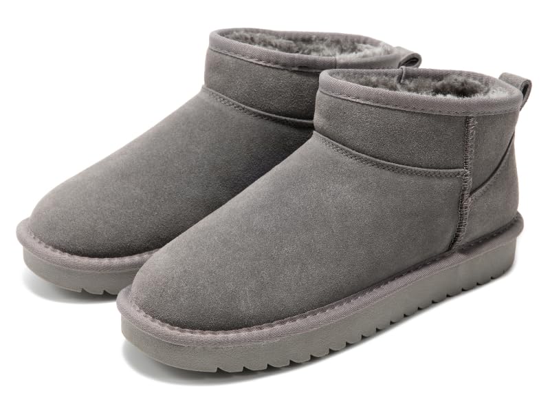 100% Genuine Leather Womens Boots Fur-Lined Booties Ankle Boots for Women