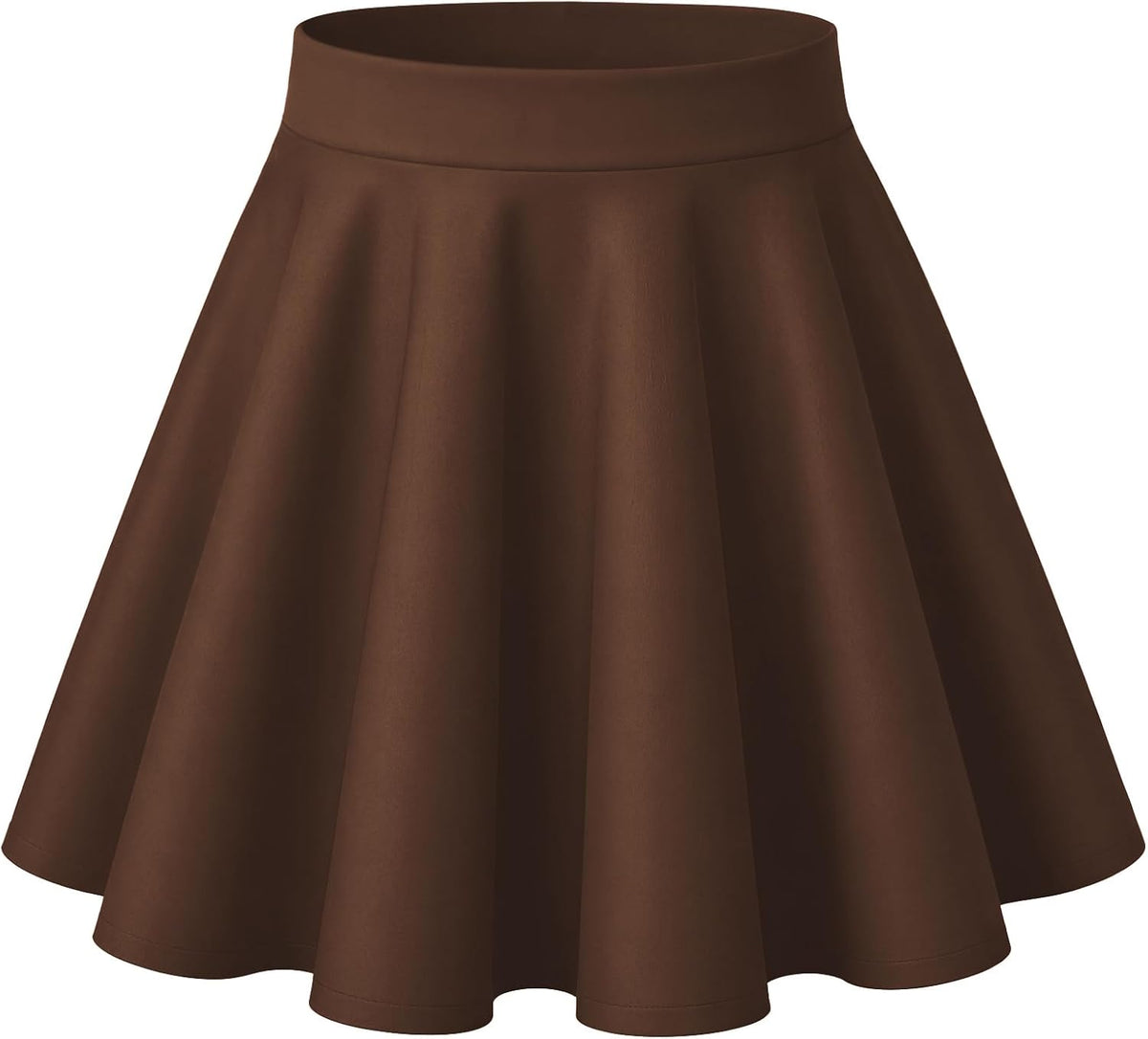 HOTOUCH Women's Skirt Casual Mini Skater Skirt Stretchy High Waist Flared Pleated A Line Basic Versatile Skirt