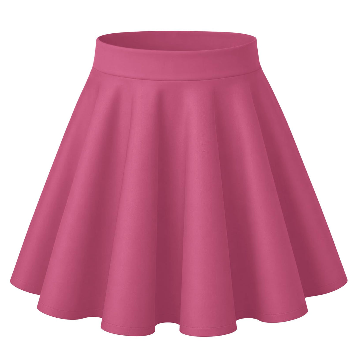 HOTOUCH Women's Skirt Casual Mini Skater Skirt Stretchy High Waist Flared Pleated A Line Basic Versatile Skirt