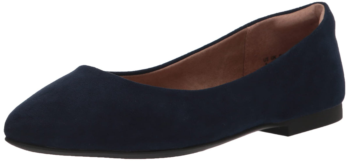 Amazon Essentials Women's Cushioned Pointed-Toe Ballet Flat, Slip-on Non-Slip Work Shoes Regular and Wide Widths