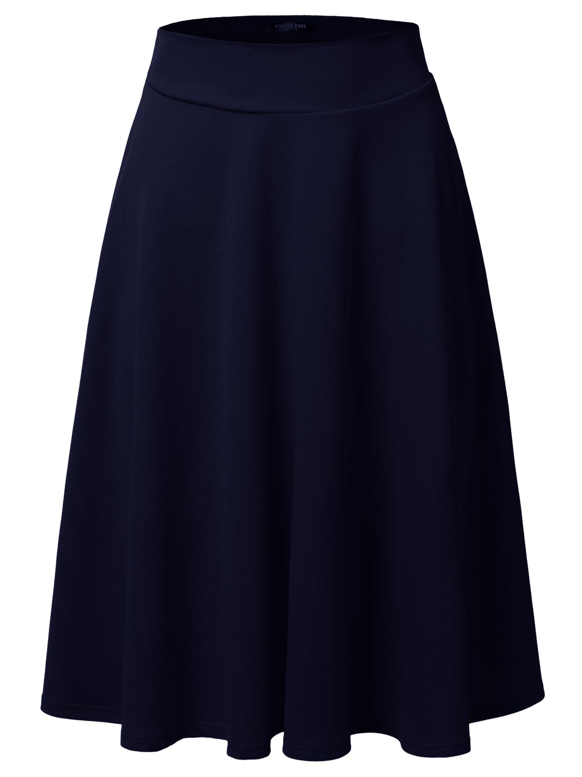 SSOULM A-Line Midi Skirt - Made in USA - Stretchy High Waisted Flare Skirts with Plus Size