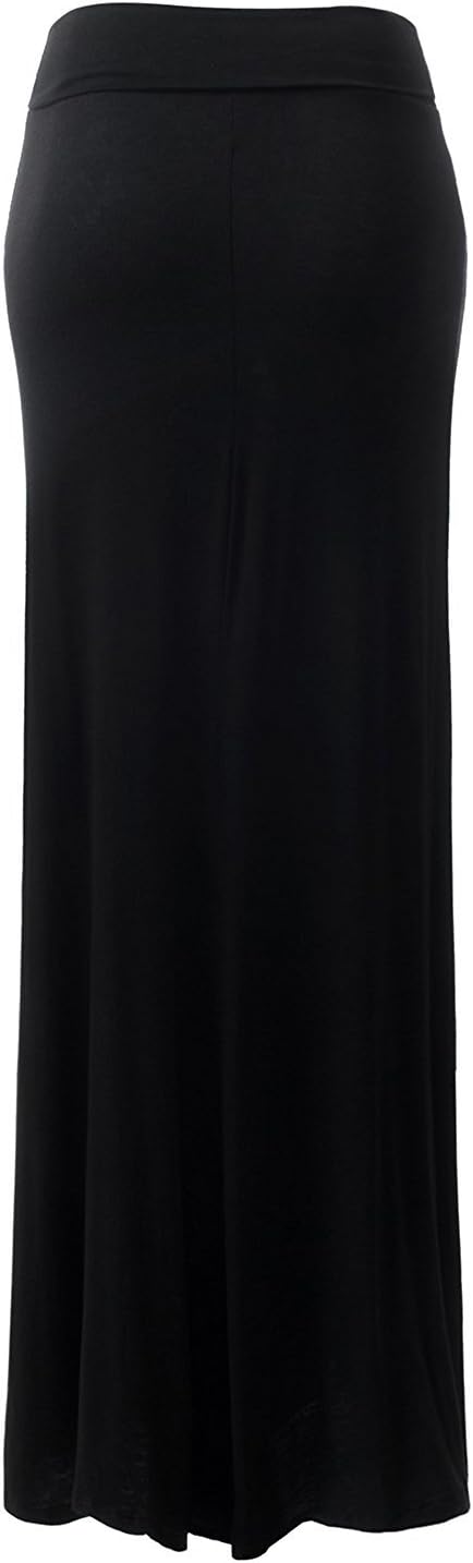 URBAN K Womens Basic Foldable High Waist Regular and Plus Size Maxi Skirts