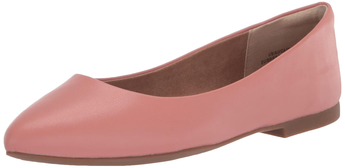 Amazon Essentials Women's Cushioned Pointed-Toe Ballet Flat, Slip-on Non-Slip Work Shoes Regular and Wide Widths