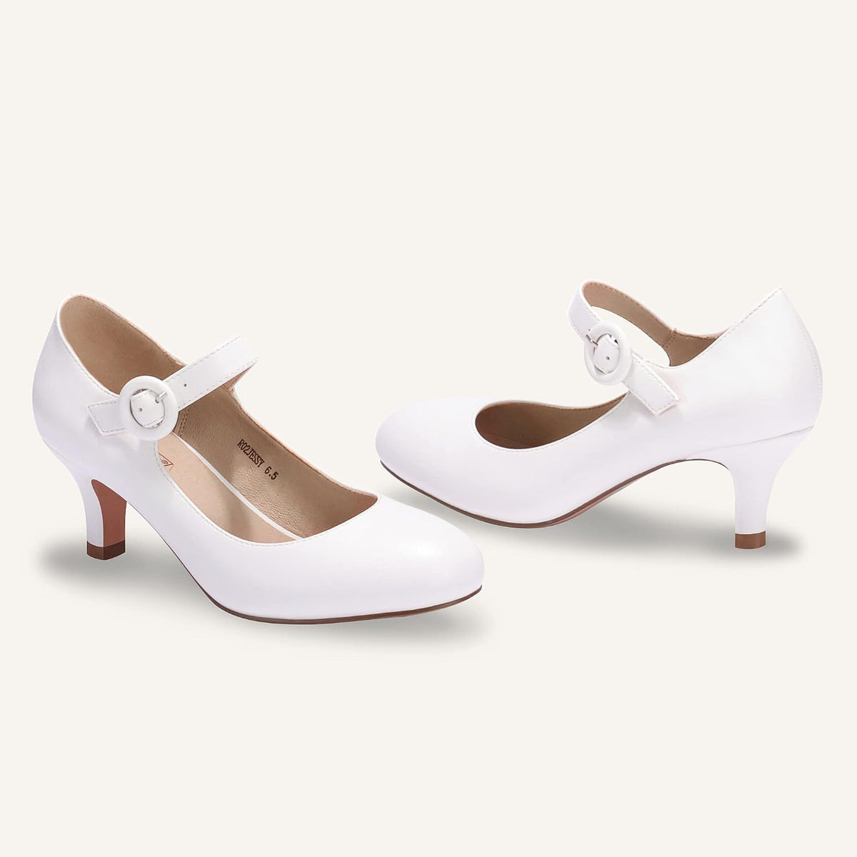 IDIFU Women's Mary Jane Dress Shoes Low Kitten Heels Pumps