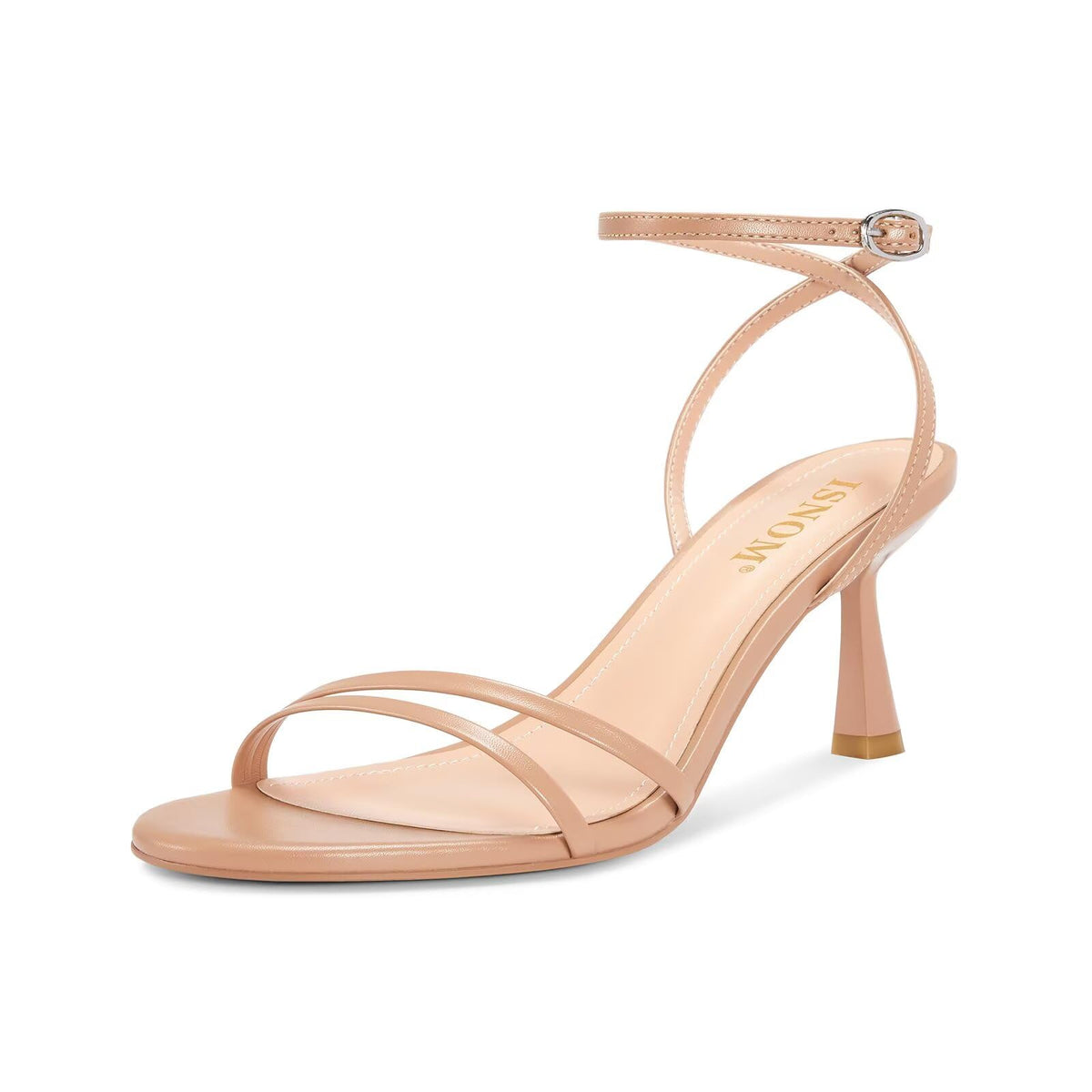 ISNOM Womens Sandals with Round Toe Ankle Strap