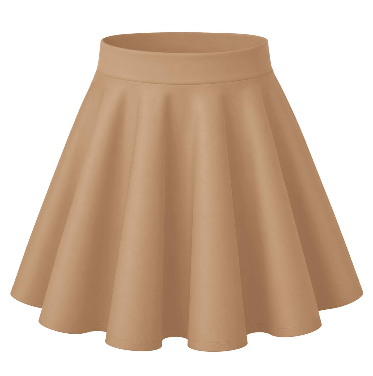HOTOUCH Women's Skirt Casual Mini Skater Skirt Stretchy High Waist Flared Pleated A Line Basic Versatile Skirt