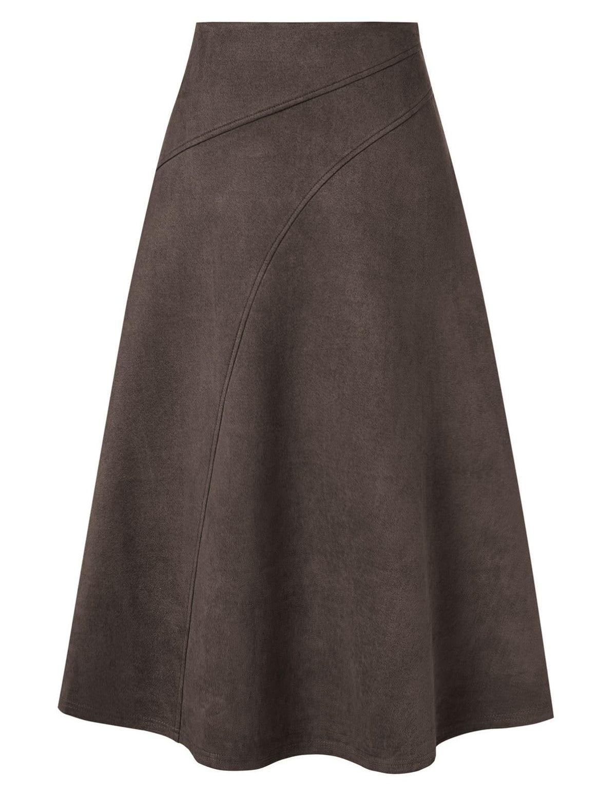 2026 Women's Suede Skirts, High Waist A-Line Skirt, Fall Winter Midi Skirt