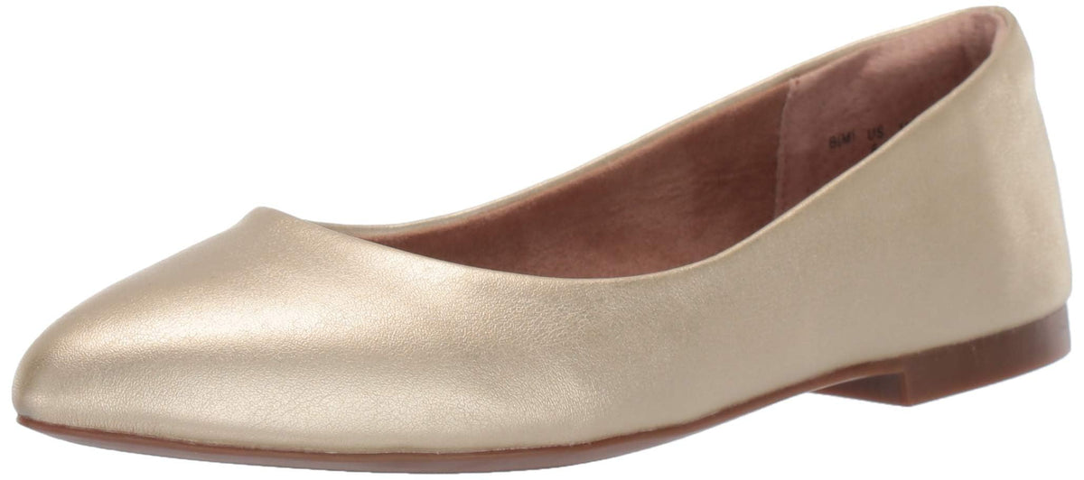 Amazon Essentials Women's Cushioned Pointed-Toe Ballet Flat, Slip-on Non-Slip Work Shoes Regular and Wide Widths