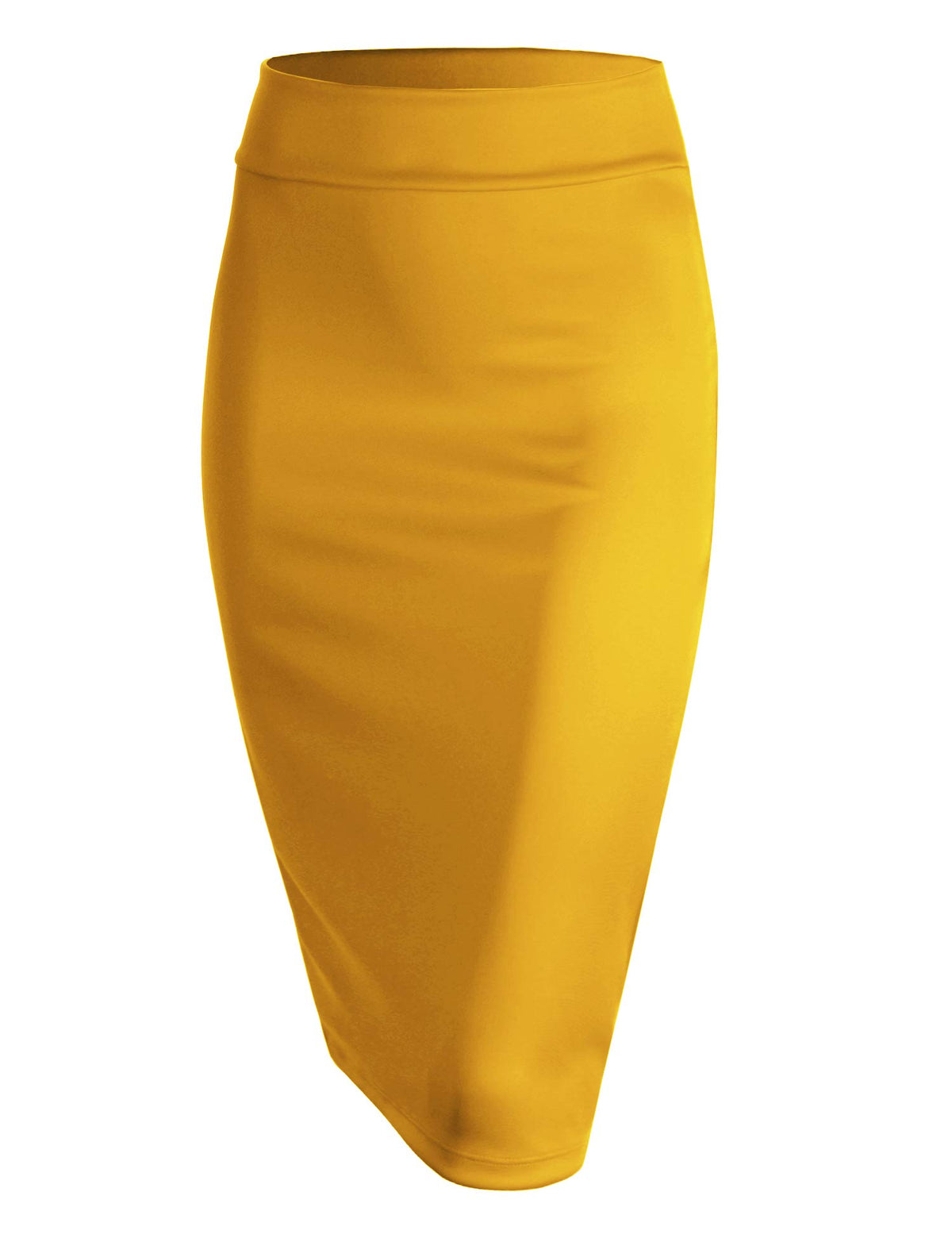 Made By Johnny Women's Premium Scuba Stretch High Waist Pencil Skirt Below Knee for Office Wear