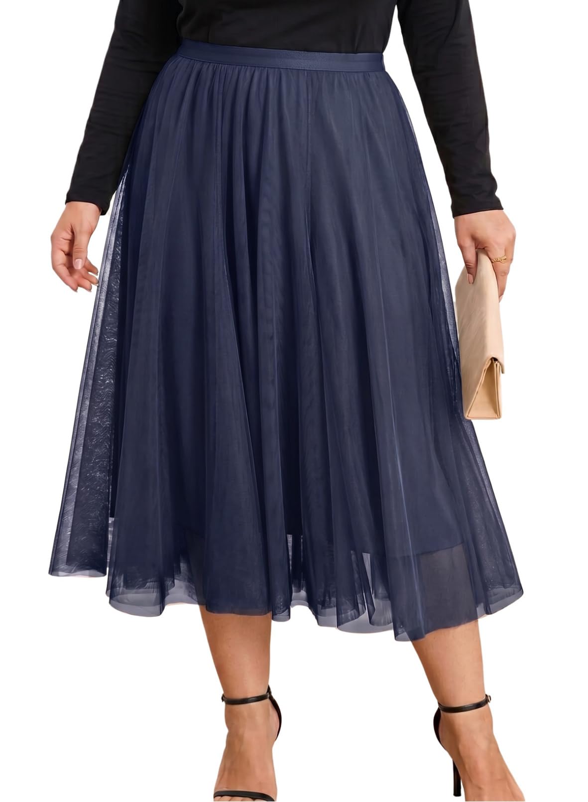 Eytino Plus Size Maxi Skirts for Curvy Women
