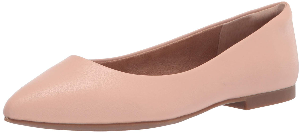 Amazon Essentials Women's Cushioned Pointed-Toe Ballet Flat, Slip-on Non-Slip Work Shoes Regular and Wide Widths