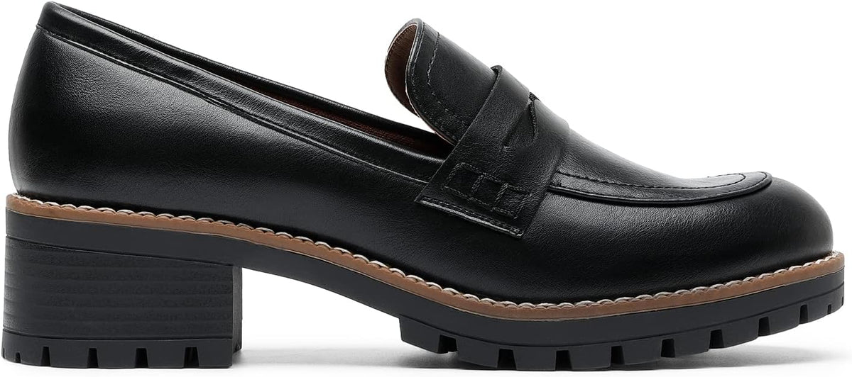 DREAM PAIRS Women's Penny Chunky Loafers Work Shoes