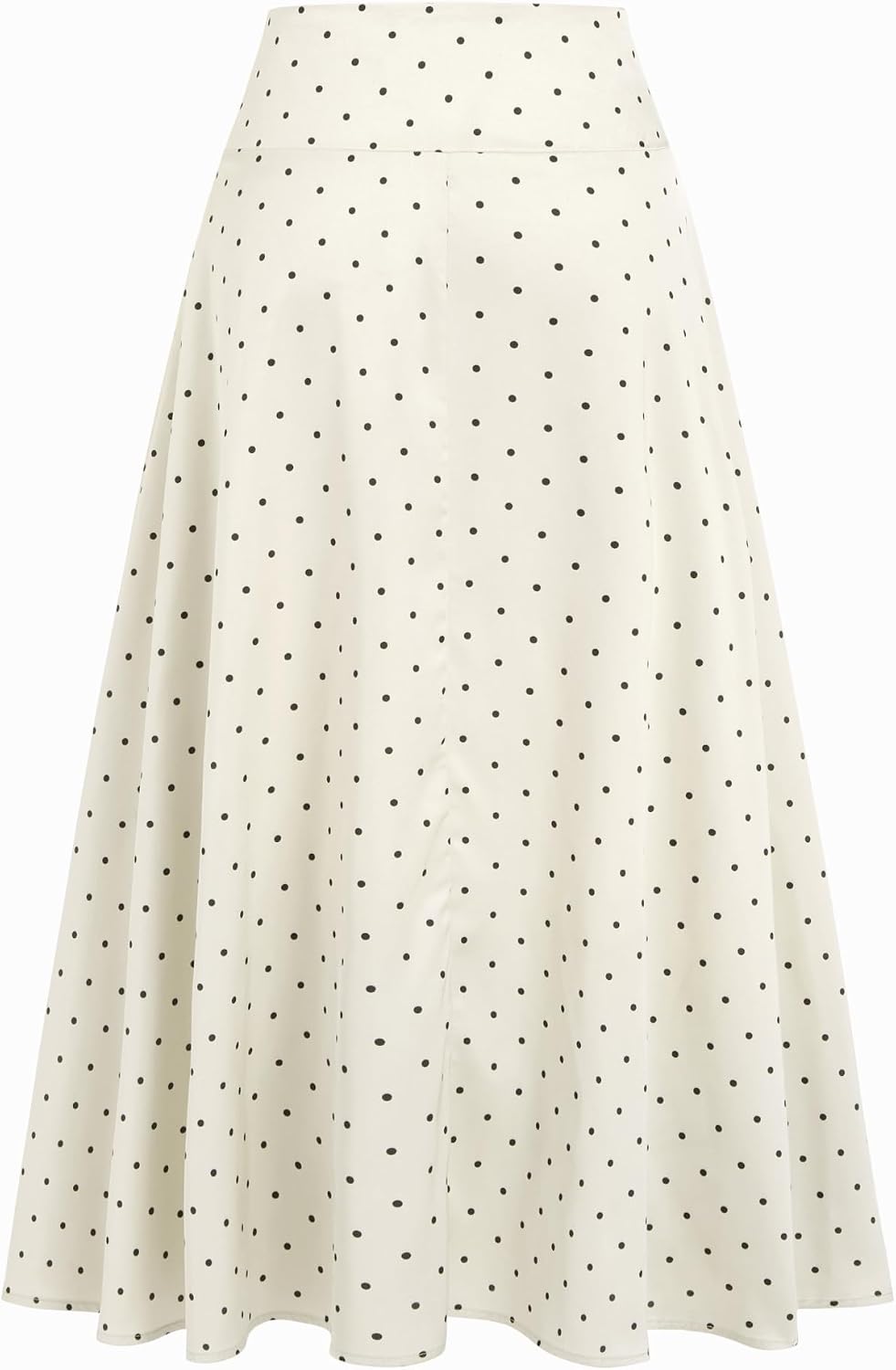 CIDER Womens Satin Mid Rise Polka Dot Flared Maxi Skirt
