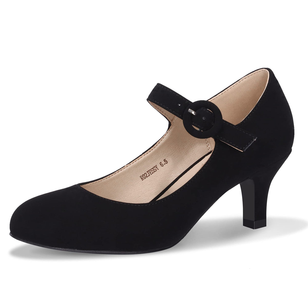 IDIFU Women's Mary Jane Dress Shoes Low Kitten Heels Pumps