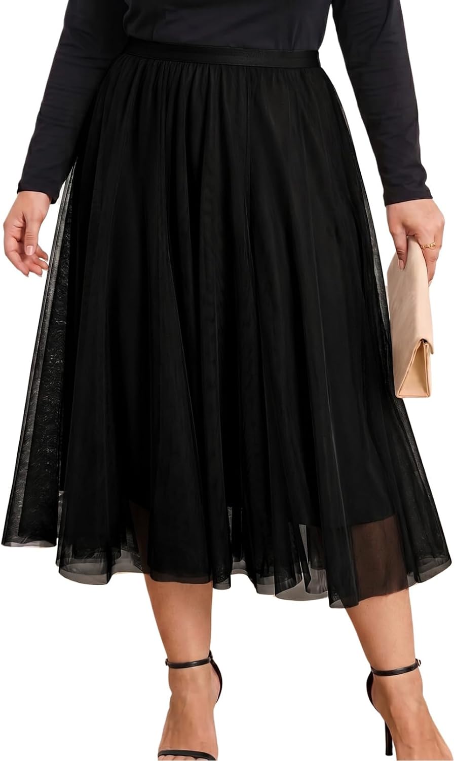Eytino Plus Size Maxi Skirts for Curvy Women