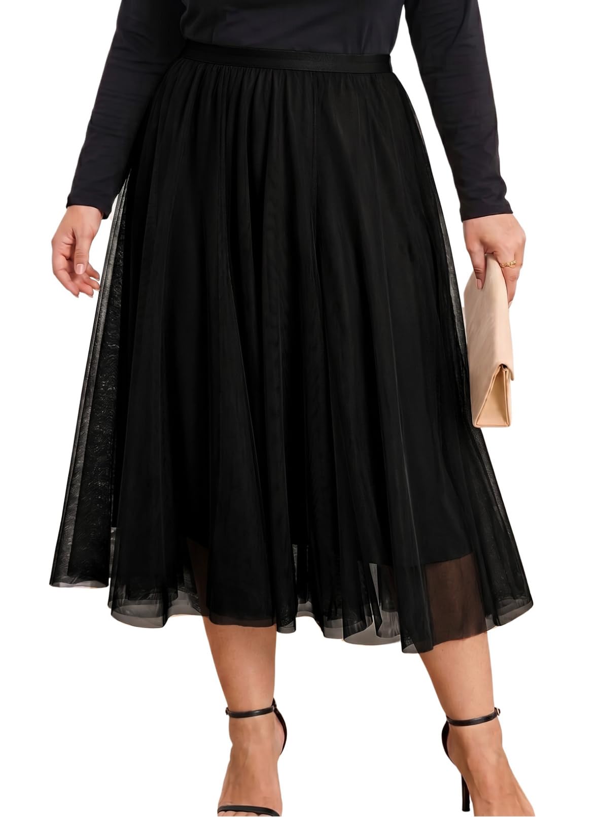 Eytino Plus Size Maxi Skirts for Curvy Women
