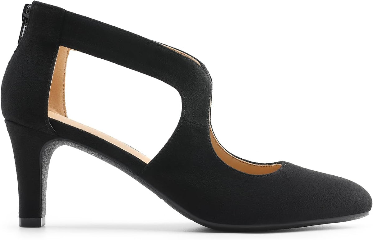 DREAM PAIRS Women's Pumps Closed Pointed Toe Kitten Heels