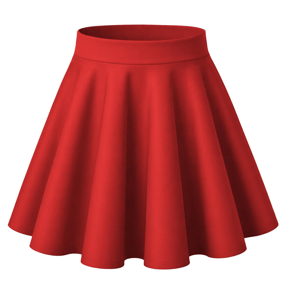 HOTOUCH Women's Skirt Casual Mini Skater Skirt Stretchy High Waist Flared Pleated A Line Basic Versatile Skirt