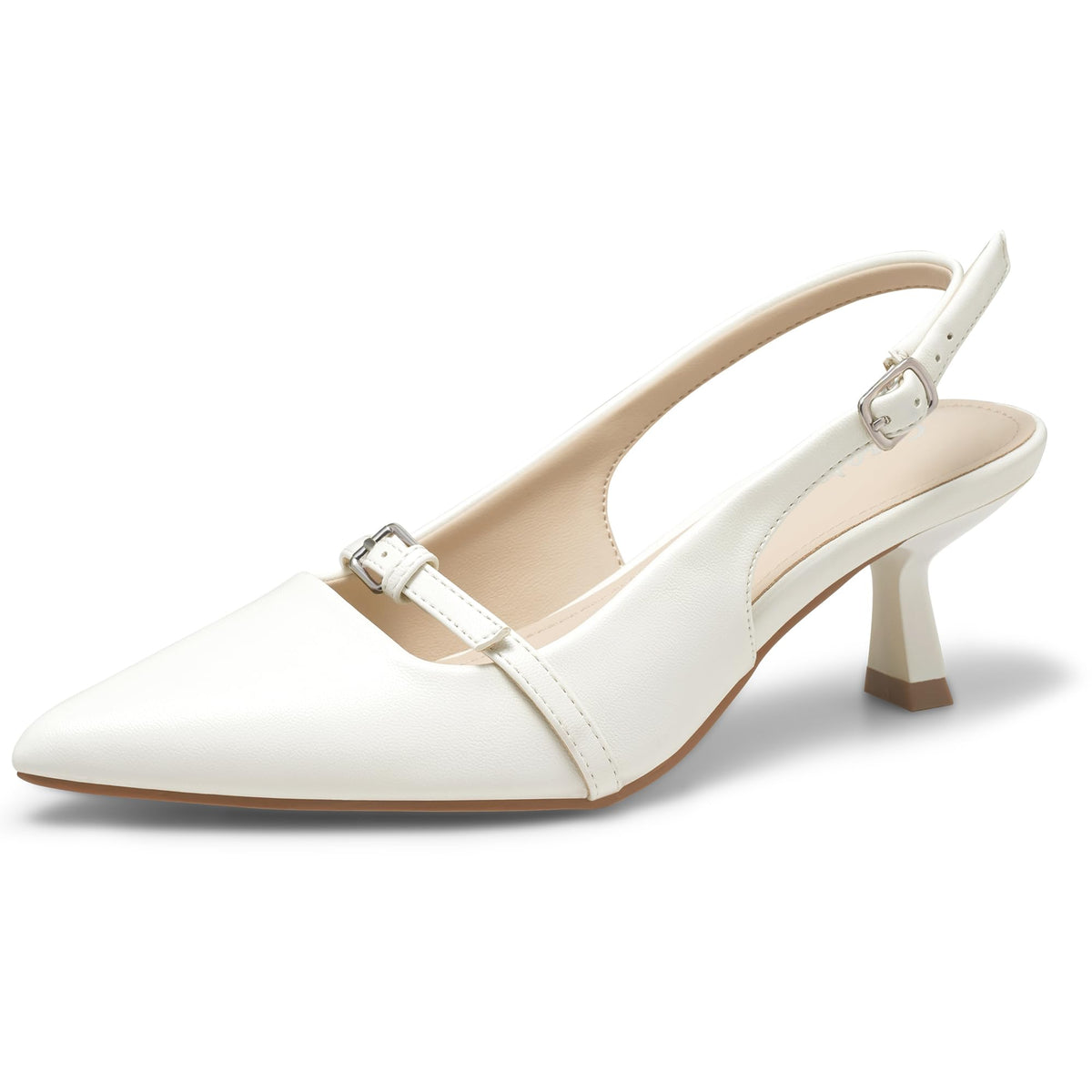 Greatonu Women's Kitten Heels Pointed Toe Slingback Dress Pumps Shoes