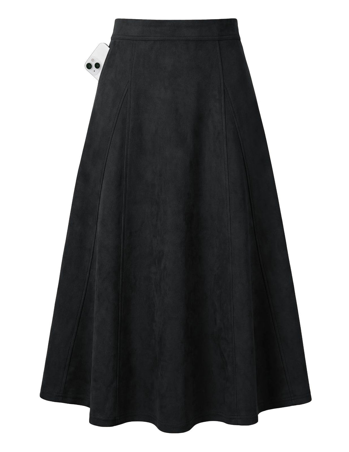 2026 Women's Suede Skirts, High Waist A-Line Skirt, Fall Winter Midi Skirt