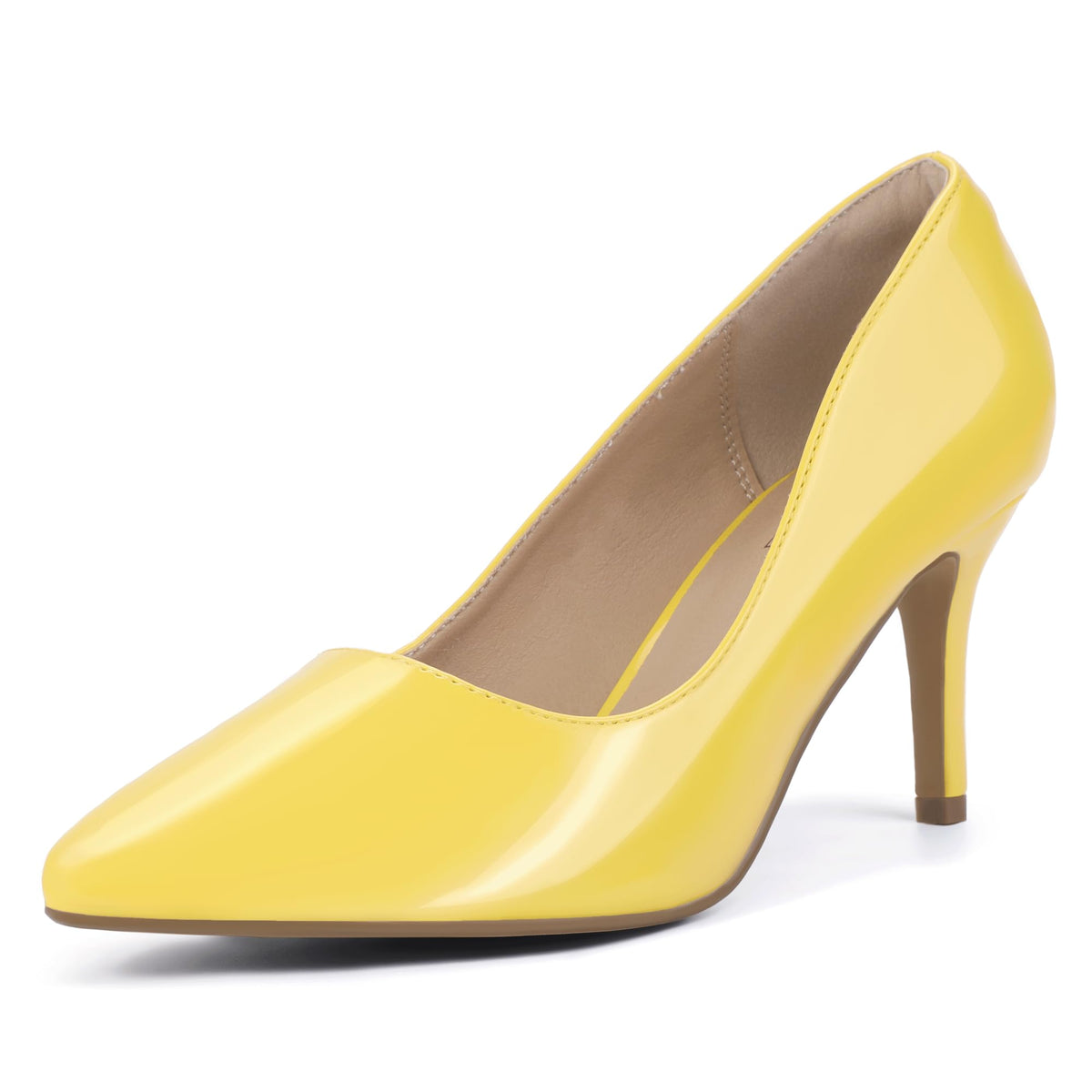 IDIFU High Closed Toe Heels Women's Pumps Pointed Stiletto Dress Shoes
