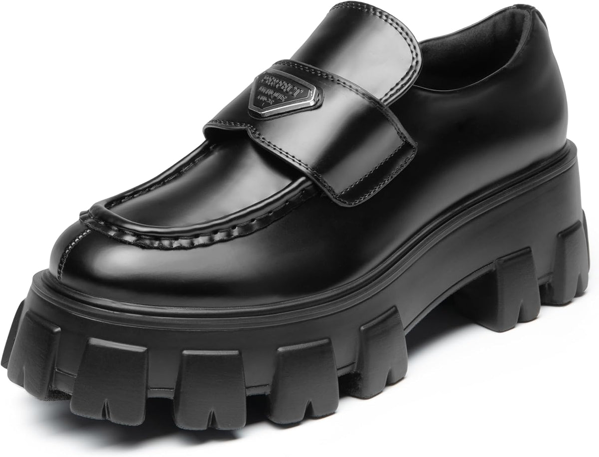 DREAM PAIRS Women's Chunky Loafers Platform Outfit Shoes