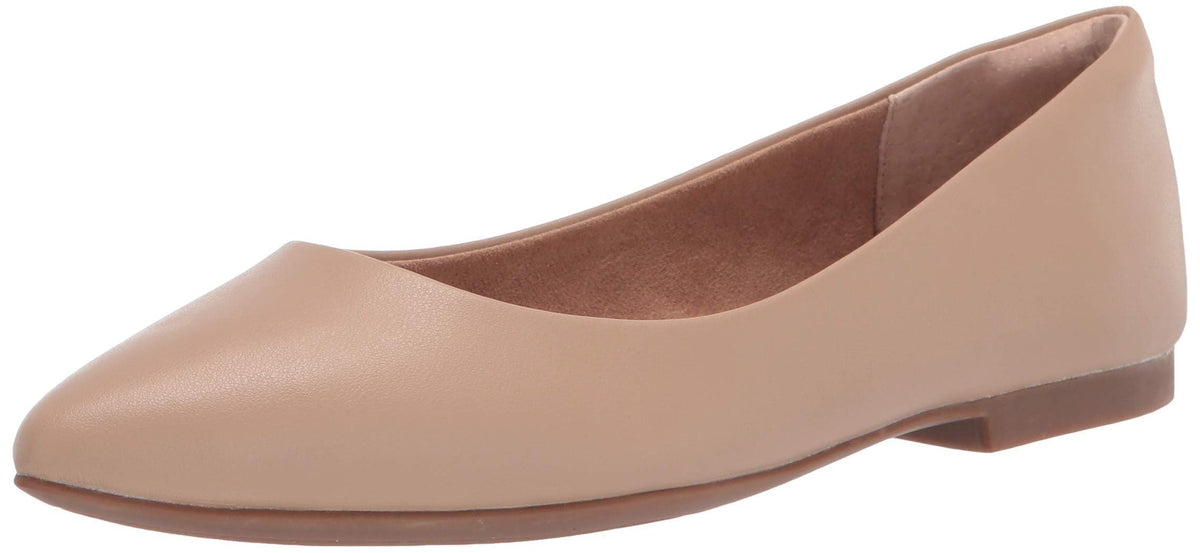 Amazon Essentials Women's Cushioned Pointed-Toe Ballet Flat, Slip-on Non-Slip Work Shoes Regular and Wide Widths