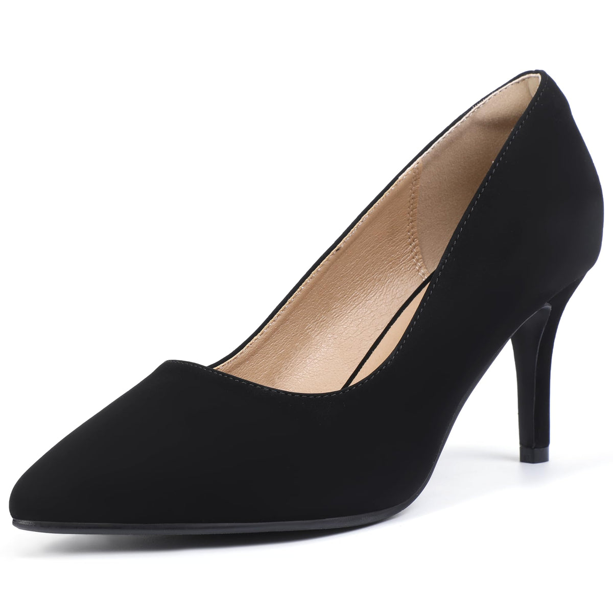 IDIFU High Closed Toe Heels Women's Pumps Pointed Stiletto Dress Shoes