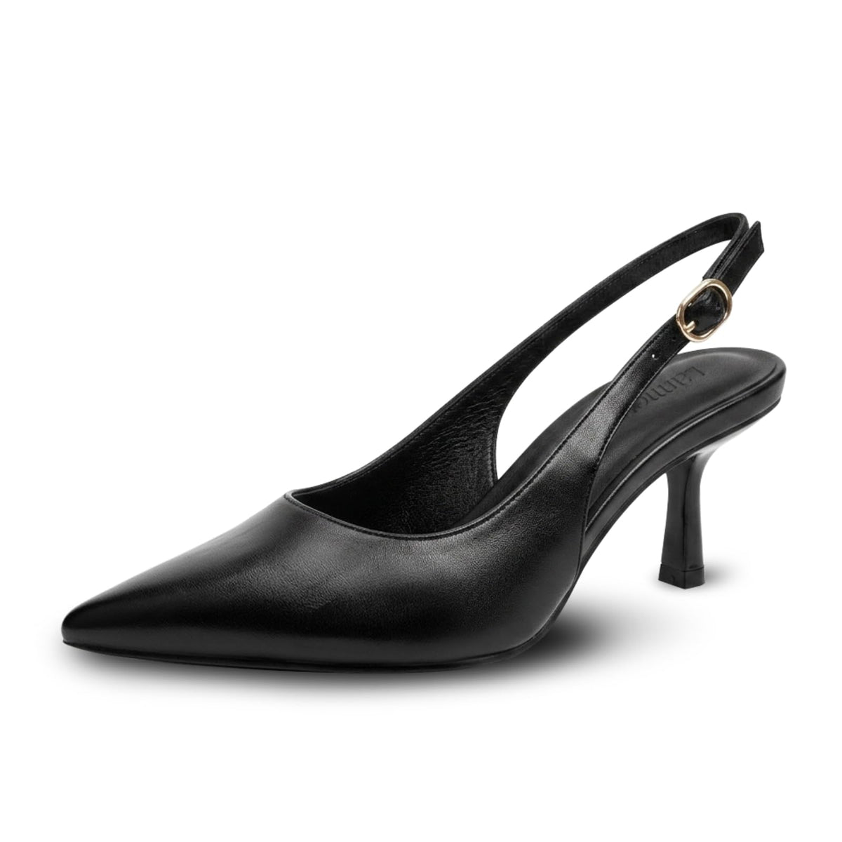 LANMEL Women's Slingback Kitten HeelsPointed Closed Toe Pumps Shoes Black