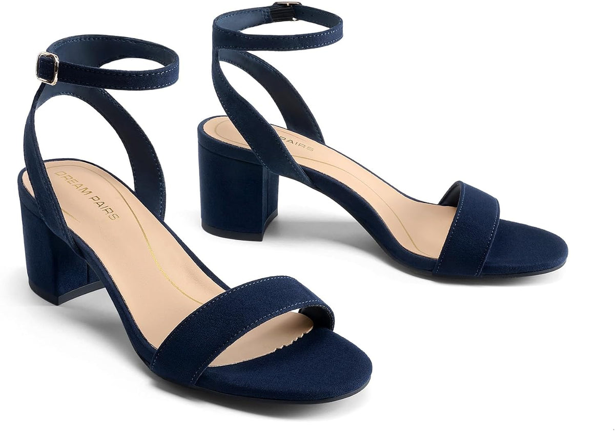 DREAM PAIRS Women's Low Chunky Heels Sandals