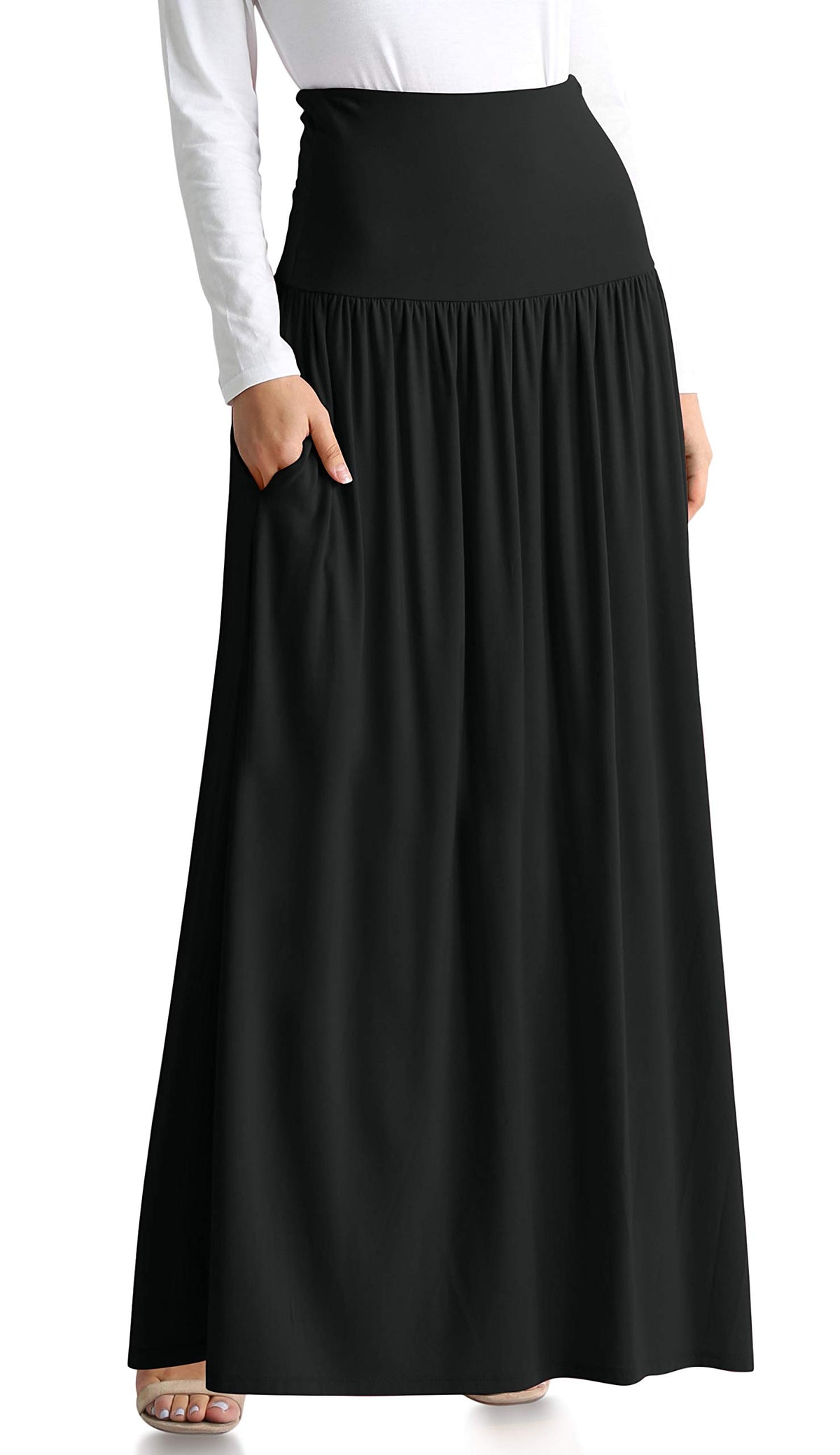 Simlu Maxi Skirts for Women Ankle Length Skirt Casual Long Skirt High Waisted Maxi Skirt Reg and Plus Size Skirt Long Skirt
