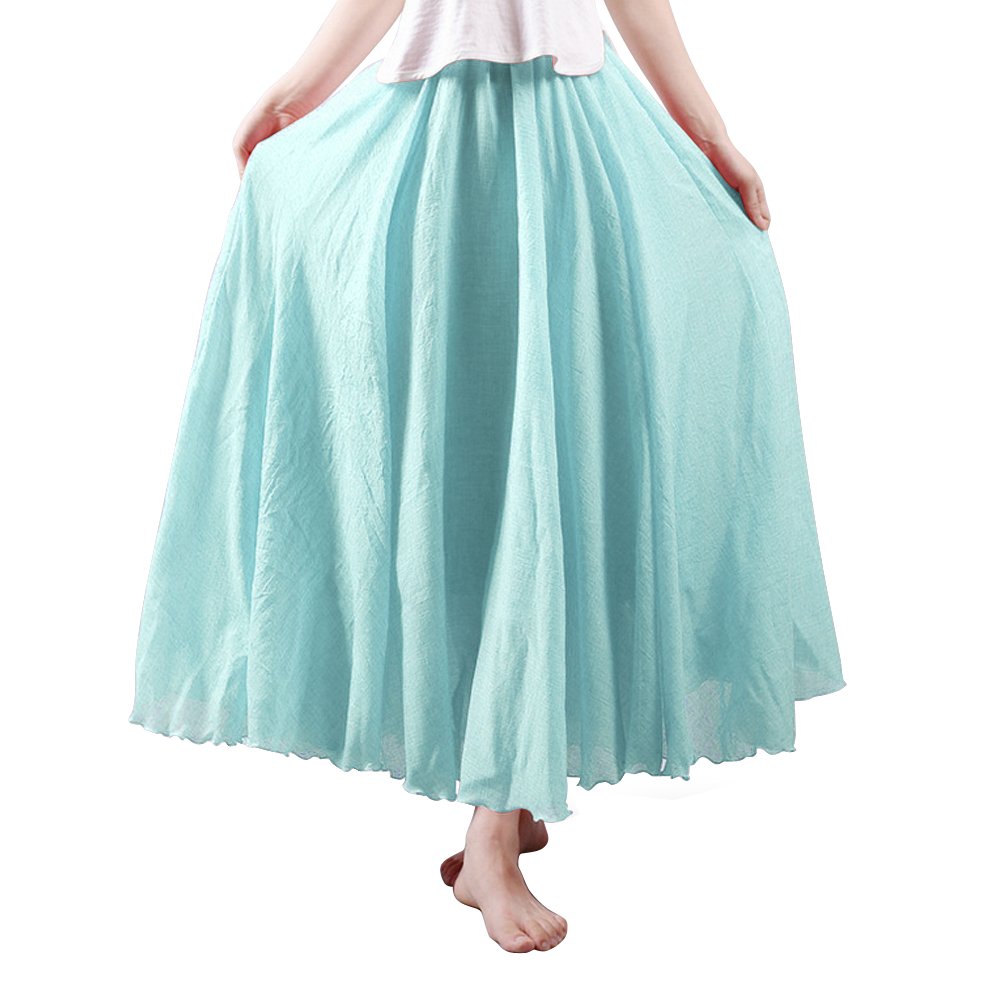 OCHENTA Boho Cotton Maxi Skirts Flowy Long A Line Skirt for Women S-L&Girls