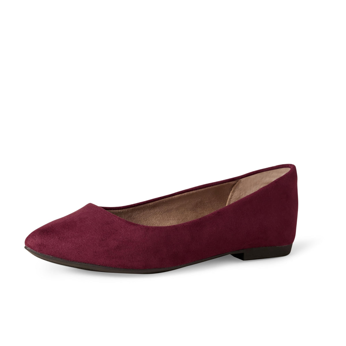 Amazon Essentials Women's Cushioned Pointed-Toe Ballet Flat, Slip-on Non-Slip Work Shoes Regular and Wide Widths