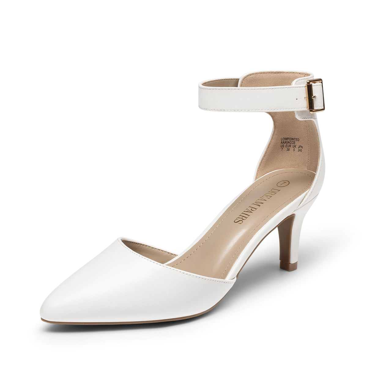 DREAM PAIRS Women's Kitten Heels Ankle Strap Pumps