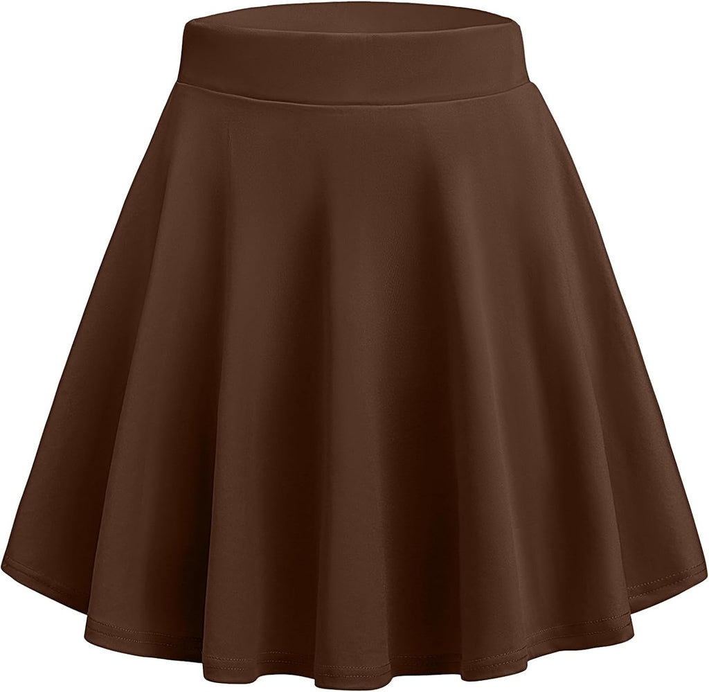 Zeagoo Women's Skirt Basic Mini Skater Skirt 2026 Summer Skirts Stretchable High Waist A-Line Party Club Skirts