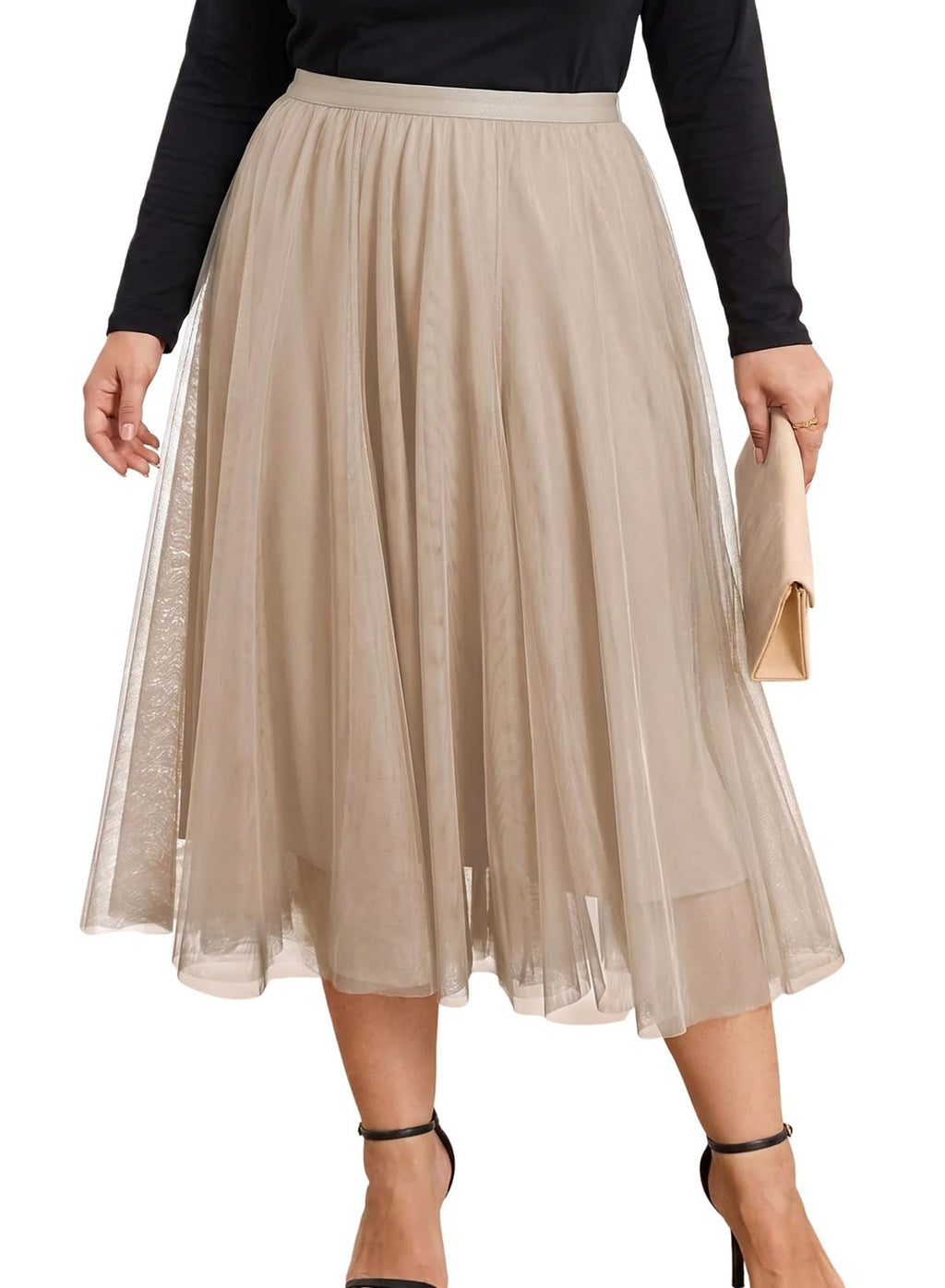 Eytino Plus Size Maxi Skirts for Curvy Women
