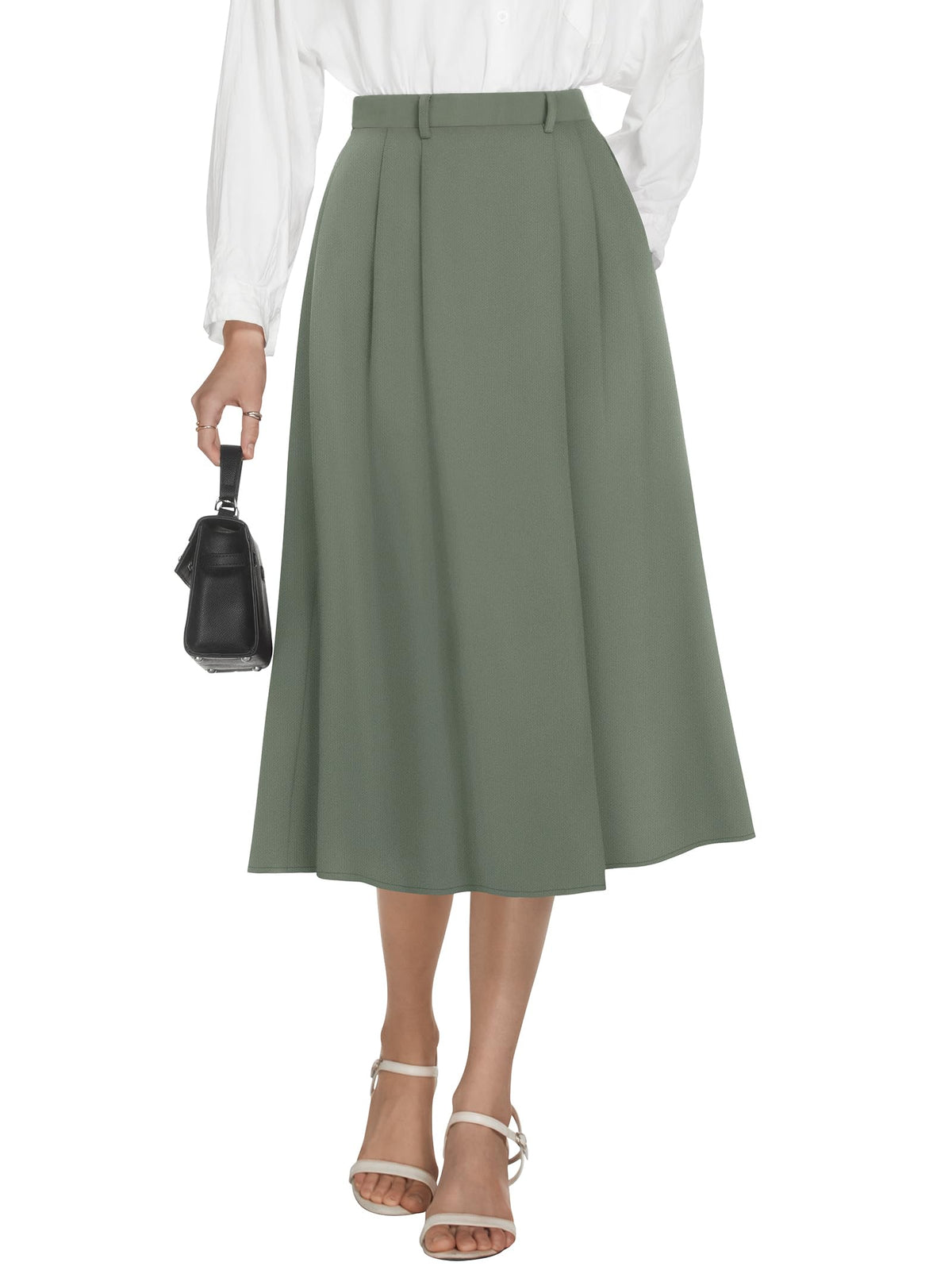 Casly Lamiit A-Line Midi Skirts for Women Business Skirt