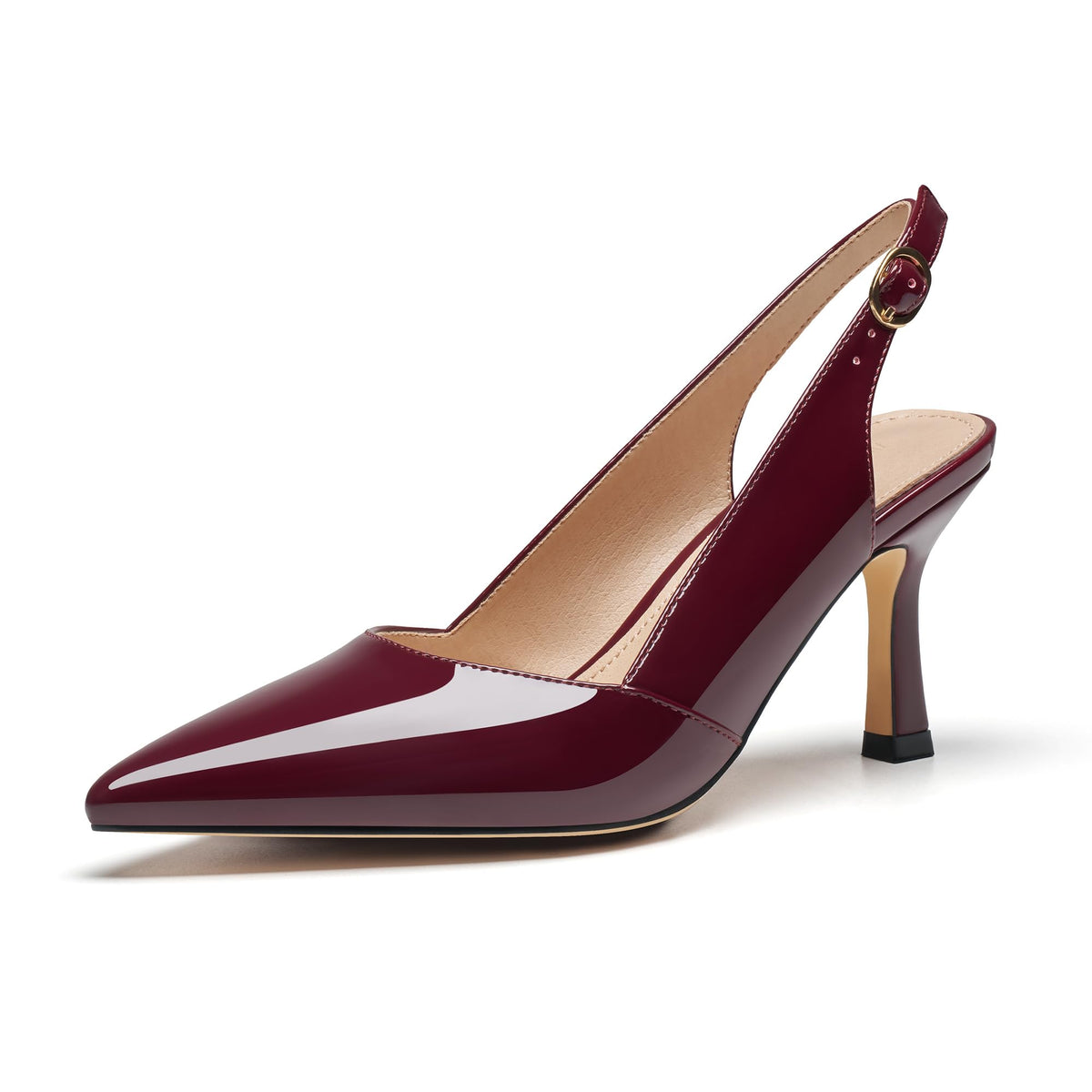 VICKI·VICKI Slingback Kitten Heels for Women Pointed Closed Toe Heels Dressy Pumps Shoes for Wedding Office Party